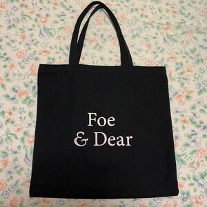 Foe & Dear black canvas tote bag